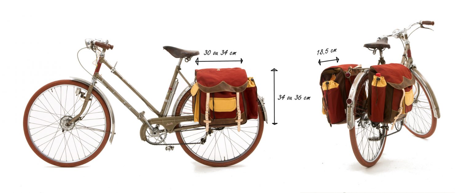 Sacoches SOLOGNE vélo ancien randonneuse collection