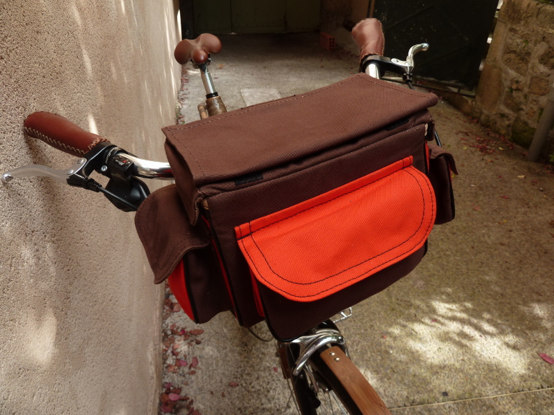 Sacoche De Vélo Vintage Eclipse - Orange, Légère, Années 80 - 2 Poches, Fermeture Zip, Occasion
